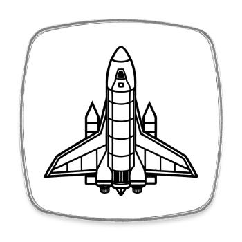 Space shuttle - Square fridge magnet - white - Front