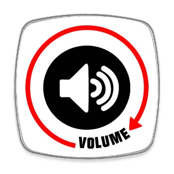 Speaker Volume Knob - Square fridge magnet - white - Front
