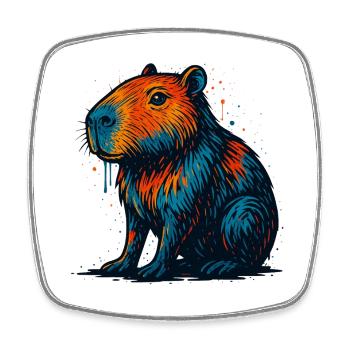 Colorful Beaver Pop Art - Square fridge magnet - white - Front
