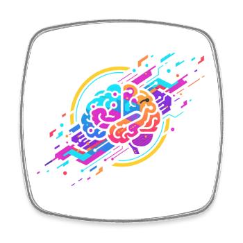 AI Brain - Square fridge magnet - white - Front