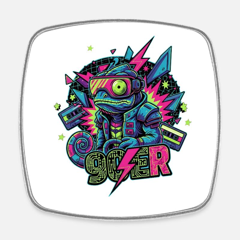 Neopunk Frog - Square fridge magnet - white