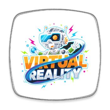 Virtual-Reality Gaming Technologie Kidstyle - Viereckiger Kühlschrankmagnet - Weiß - Vorne