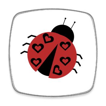 Coccinelle - Magnet carré - blanc - Devant
