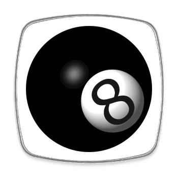 Boule de billard - Magnet carré - blanc - Devant