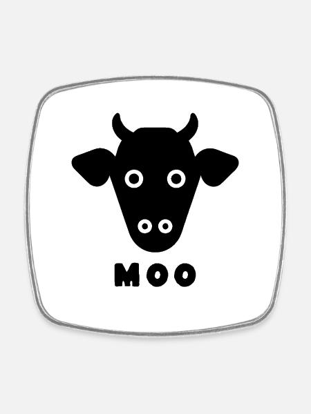 Cow Silhouette Backyard Style - Square fridge magnet - white