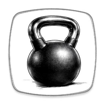 Kettlebell Krafttraining Zeichnung Minimal - Viereckiger Kühlschrankmagnet - Weiß - Vorne