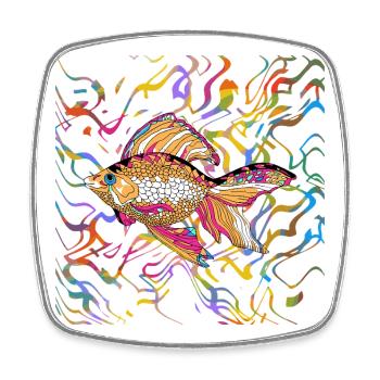 poisson - Magnet carré - blanc - Devant
