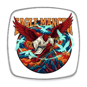 Aigle Mancer, Mystic, Oiseau de proie, Sorcier - Magnet carré - blanc - Devant