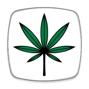 Cannabis / Marijuana / Hemp Leaf (2C) - Square fridge magnet - white - Front