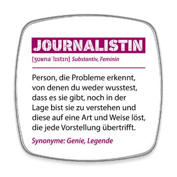 Journalistin Definition Lustiges Beruf Job Spruch - Viereckiger Kühlschrankmagnet - Weiß - Vorne