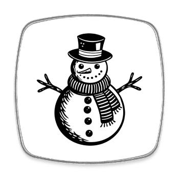 Bonhomme de neige - Magnet carré - blanc - Devant