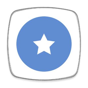 Somalia round flag - Square fridge magnet - white - Front