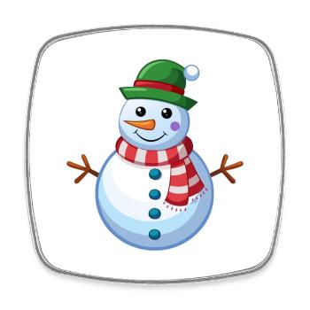 Bonhomme de neige - Magnet carré - blanc - Devant