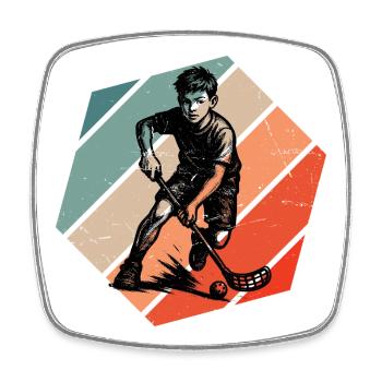 Œuvres modernes de floorball - Magnet carré - blanc - Devant
