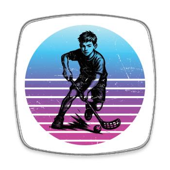 Floorball artwork for your outfit - Square fridge magnet - white - Front