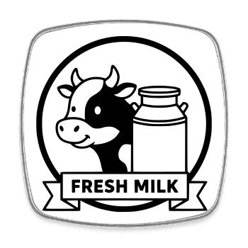 Fresh Milk Kuh Milch Logo Vintage - Viereckiger Kühlschrankmagnet - Weiß - Vorne