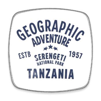 Tanzania Serengeti Geographical Adventure - Square fridge magnet - white - Front