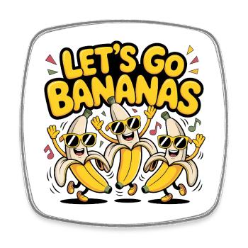 Let's go Bananas – lustiges T-Shirt - Viereckiger Kühlschrankmagnet - Weiß - Vorne