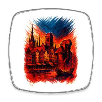 Gdansk Gdańsk City Poland Polska Patriot Gift - Square fridge magnet - white - Front