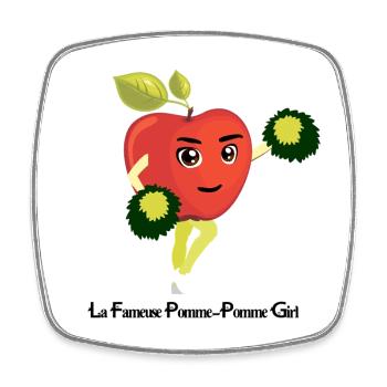 THE FAMOUS CHEERLEADER! (apple) - Square fridge magnet - white - Front
