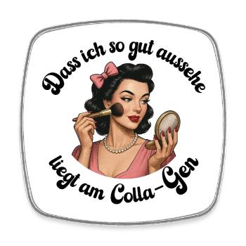 Colla-Gen – Beauty with a sense of humour | Retro Illustration - Square fridge magnet - white - Front