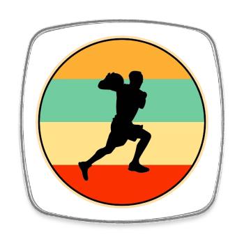 Retro Basketball Silhouette Vintage Sunset Player - Square fridge magnet - white - Front