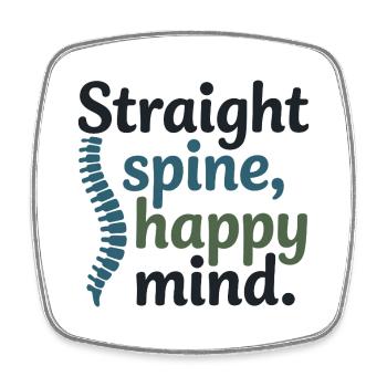 Chiropractor Straight Spine Happy Mind Profession - Square fridge magnet - white - Front