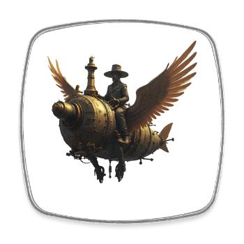 Steampunk - Square fridge magnet - white - Front