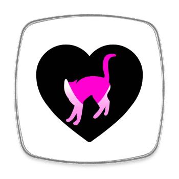 Cat - Square fridge magnet - white - Front