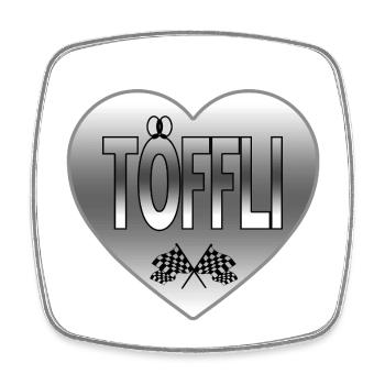 Töffli - Viereckiger Kühlschrankmagnet - Weiß - Vorne