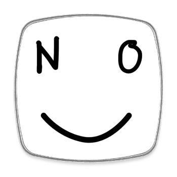 NO Smile Minimalistisch Gute Laune Design - Viereckiger Kühlschrankmagnet - Weiß - Vorne