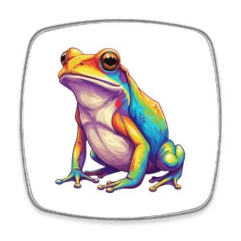 Bunte Froschregenbogen-Pop-Art-Aquarell - Viereckiger Kühlschrankmagnet - Weiß - Vorne
