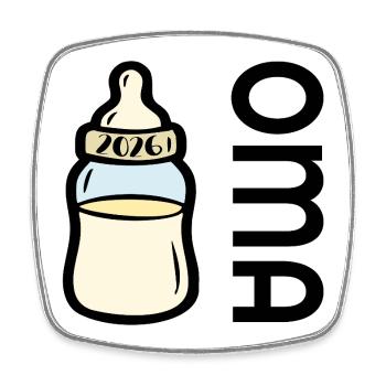 Baby 2026 - Becoming a Grandma - Square fridge magnet - white - Front