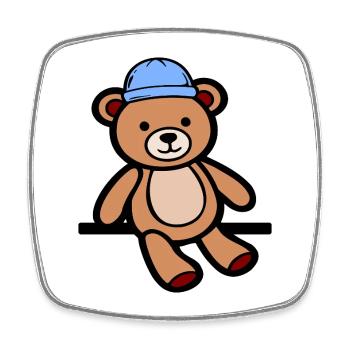 Doll Teddy Bear Bears - Square fridge magnet - white - Front