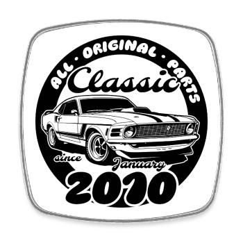 16. Geburtstag - Klassiker Musclecar 01/2010 - Viereckiger Kühlschrankmagnet - Weiß - Vorne