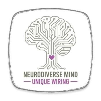 NEURODIVERSE MIND Unique Wiring Awareness  - Square fridge magnet - white - Front