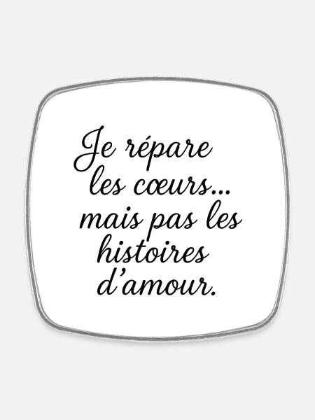 I repair hearts but not love stories - Square fridge magnet - white