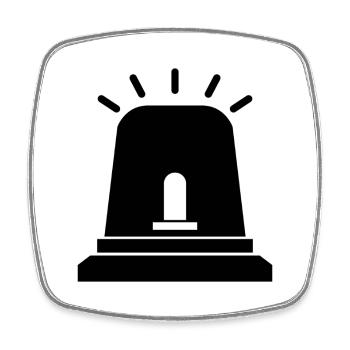 Siren light - Square fridge magnet - white - Front