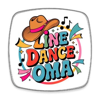 Line Dance Grandma – Colorful Western Party - Square fridge magnet - white - Front