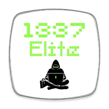 1337 Elite Hacker Squad, Leet Hacker - Square fridge magnet - white - Front
