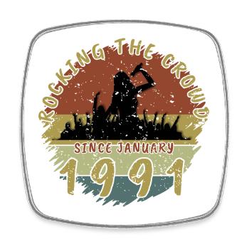 35th Birthday Rocking the crowd SNG 01/1991 - Square fridge magnet - white - Front