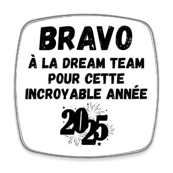 Thank you, bravo, congratulations - Square fridge magnet - white - Front