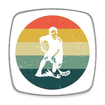 Motif floorball frais pour floorball - Magnet carré - blanc - Devant
