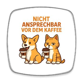 Hund und Katze  - Viereckiger Kühlschrankmagnet - Weiß - Vorne