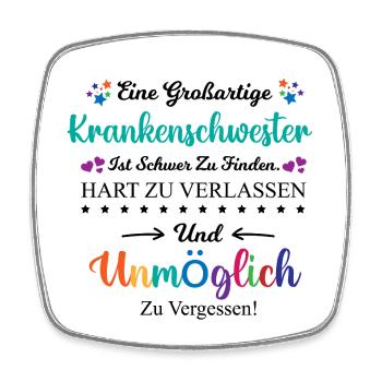Krankenschwester Beruf Spruch Abschied Geschenk - Viereckiger Kühlschrankmagnet - Weiß - Vorne