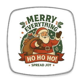 Motif de Noël du Père Noël Répandant la Joie - Magnet carré - blanc - Devant