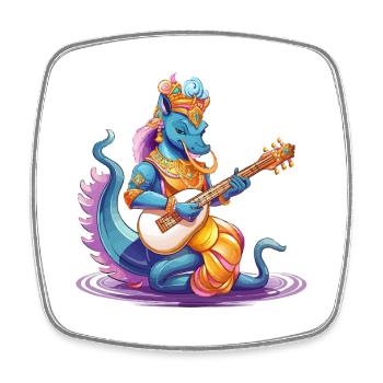 Guitariste de Blue Dragon Music - Magnet carré - blanc - Devant