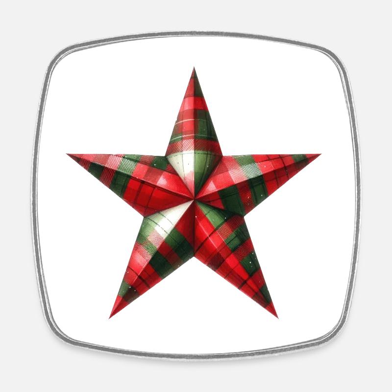 Christmas Star t-shirt design - Square fridge magnet - white