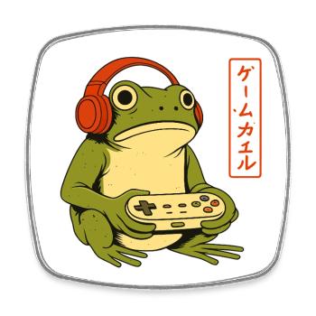 Japanese Frog Vintage Gamer Funny Gaming Art - Viereckiger Kühlschrankmagnet - Weiß - Vorne