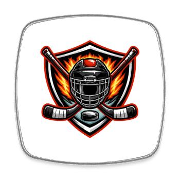 Shield Hockey Crest - Square fridge magnet - white - Front